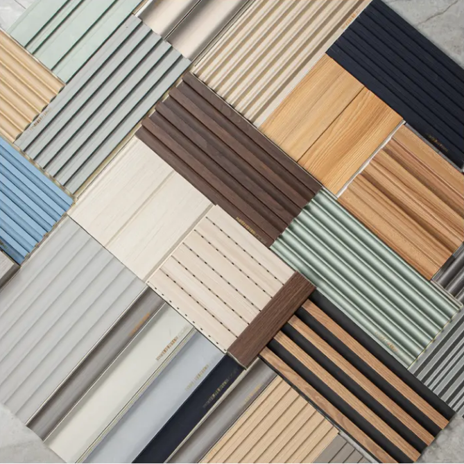 wooden cladding interior plastic composite fluted covering board wainscoting vinyl timber decorativo 3d wpc wall panel