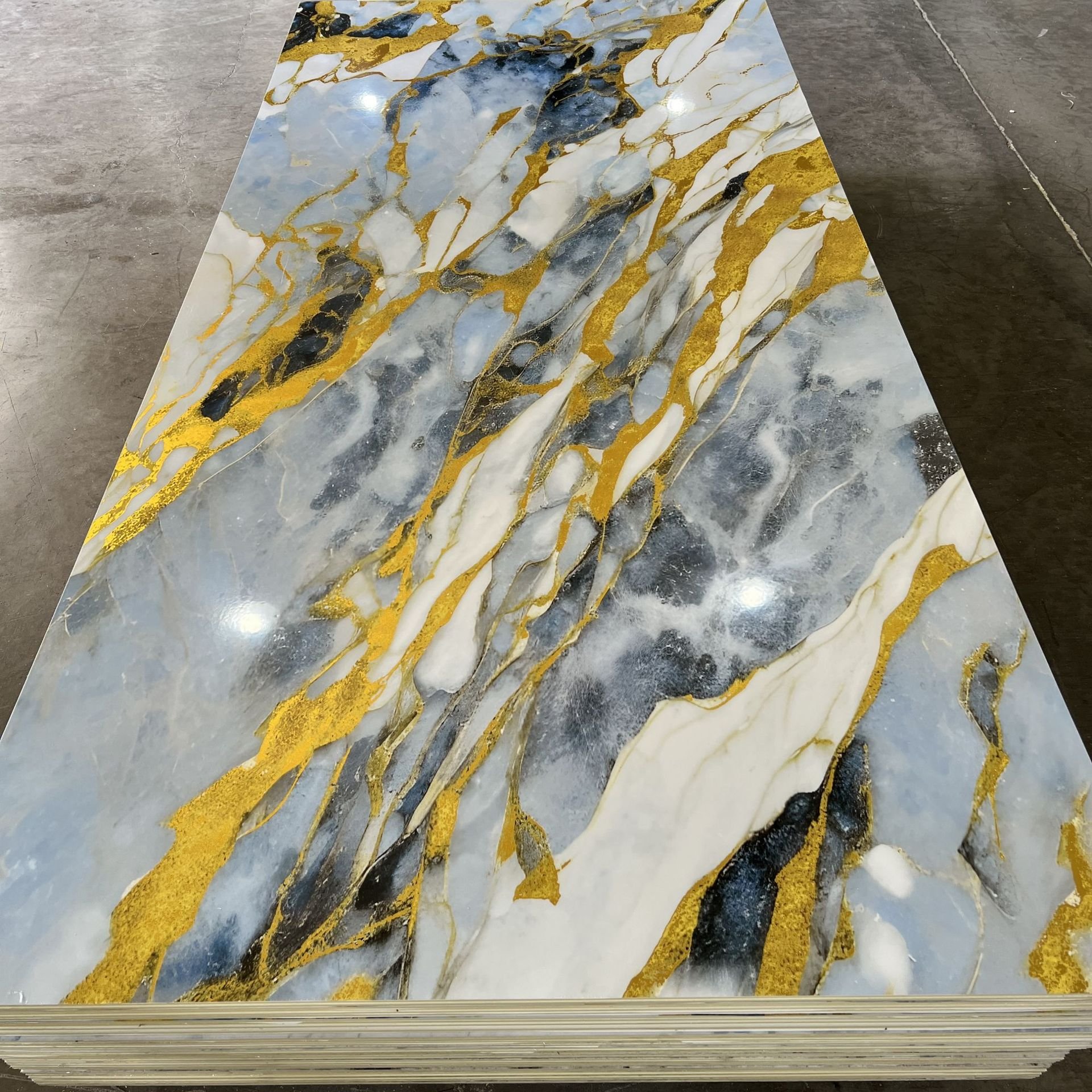 High Glossy Building Materials Waterproof Wall Board PVC Marble Sheet WPC Bamboo Charcoal Fiber