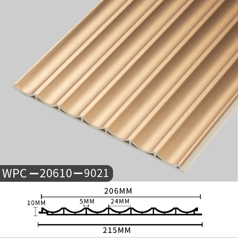 Hot Sale Interior Wall Panels PVC Waterproof Wave Shape Board 210*10 mm For Indoor Decoration