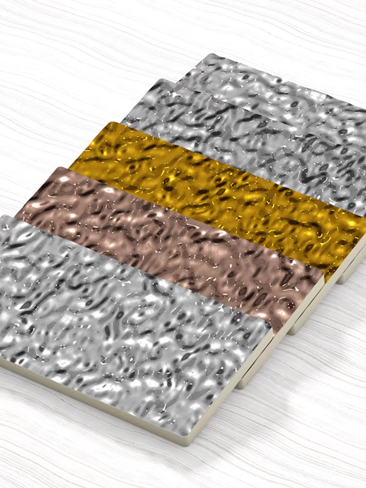 Bamboo Charcoal Wood Metal Plate Mirror Panel Wood Veneer Panel Bamboo Wood Fiber Metal WOODENVENEER WALL PANEL