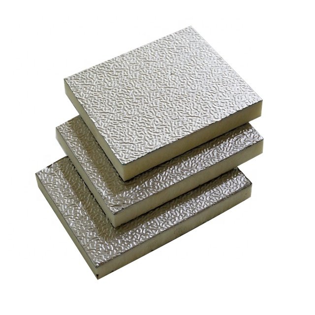 High temperature resistance Aluminum foil PIR/PU insulation panel pre-insulated ducts composite board