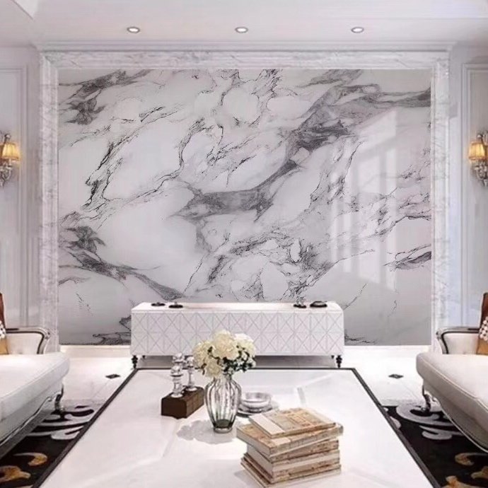 carbon rock board modern Marble grain bamboo fiber charcoal board high glossy marble PET pvc carbon rock board
