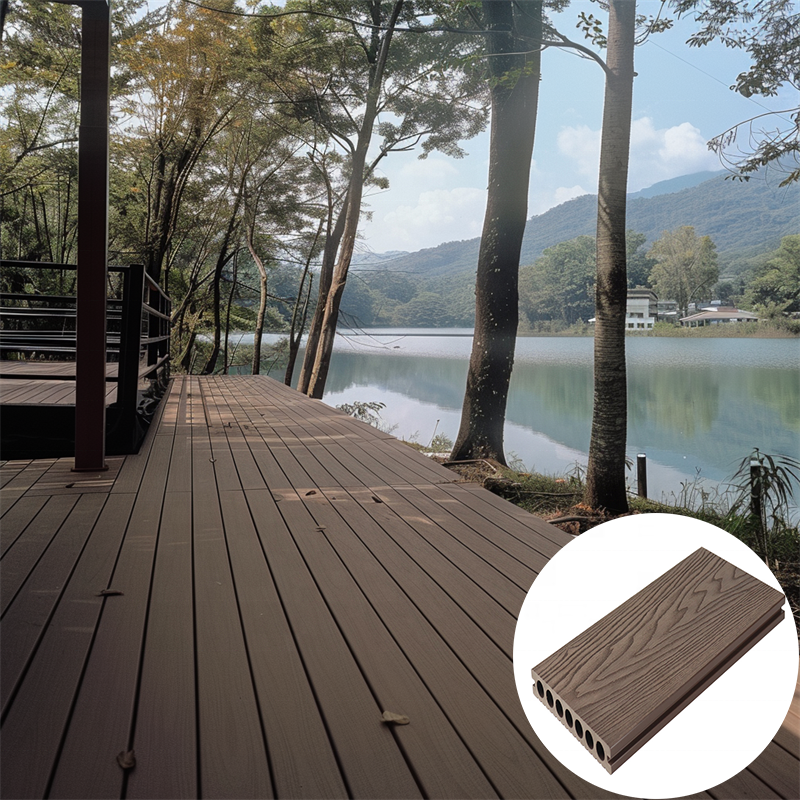 Outdoor WPC Composite Decking Boards Engineered Wood Flooring Decking Non-slip Patio Garden Flooring Plank WPC Decking Tiles