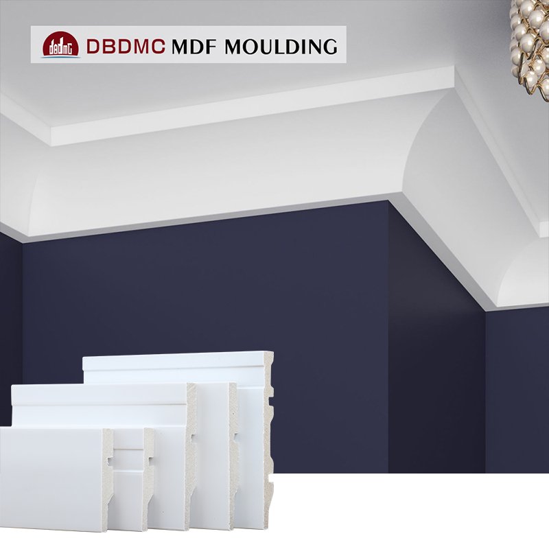 Pre-Primed MDF Pine Wood PS Skirting Crown Trim Casing Moulding Hotel Decorations Crown Moulding Trim Casing Moulding