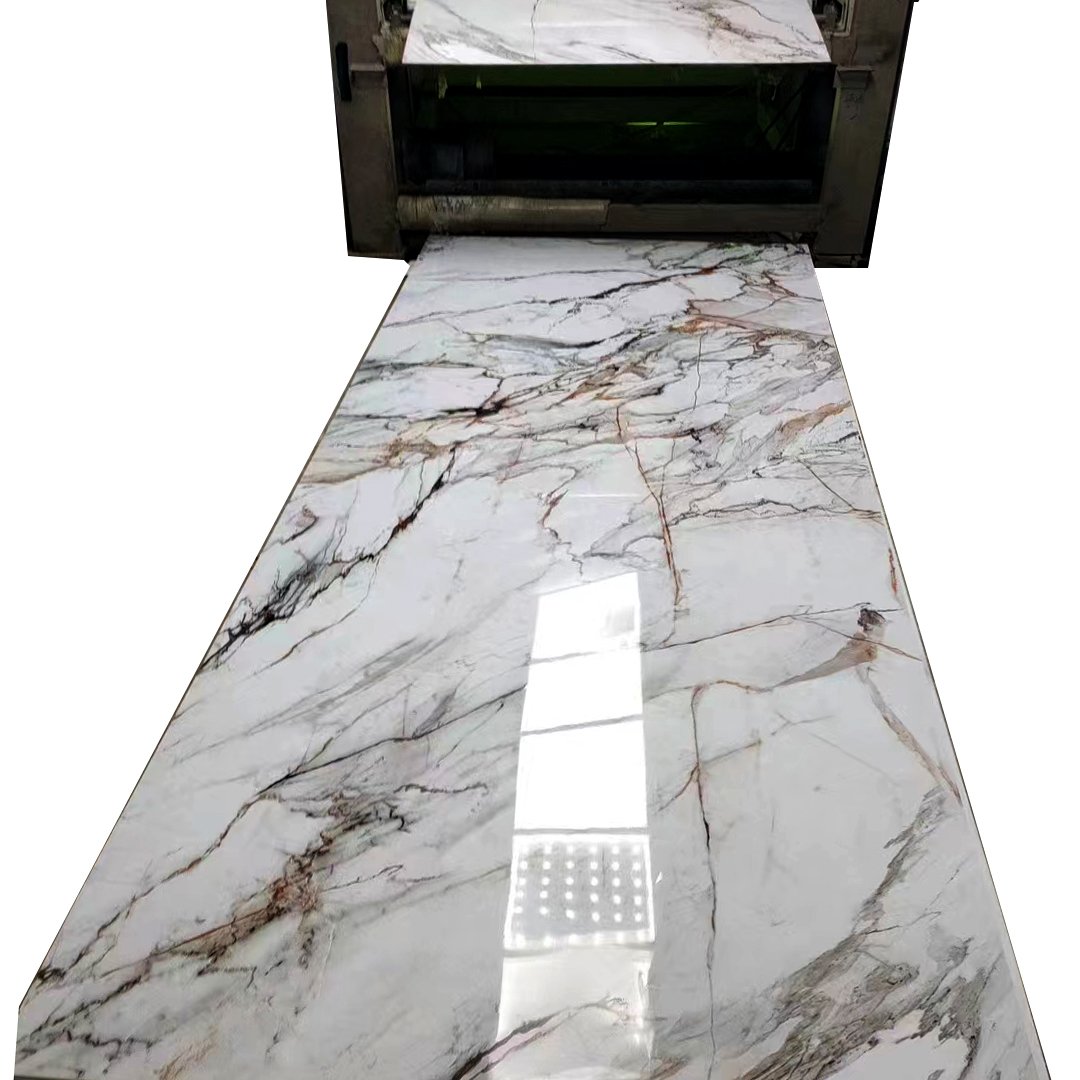 High glossy marble uv sheet 1220*2440*3mm uv board Waterproof panel pvc uv marbl for interior decoration