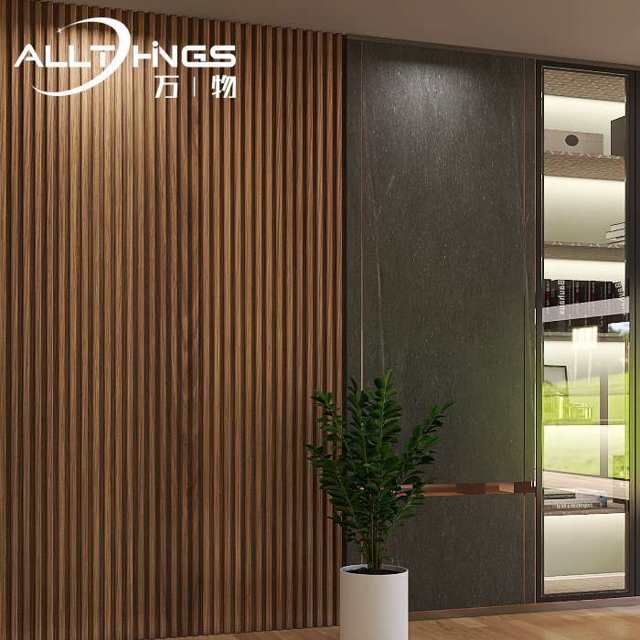 Interior decoration grille wall panel 160*24 mm wood plastic composite Other board 3d wpc fluted board panel
