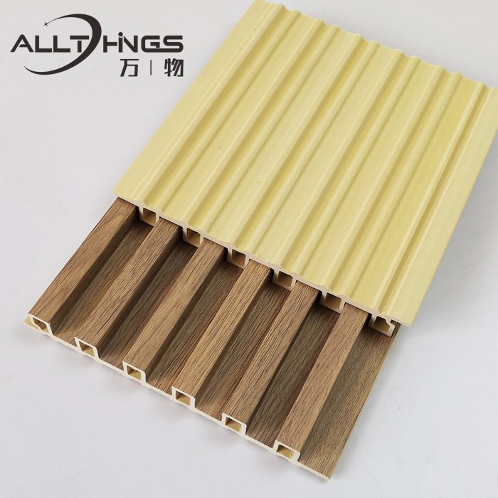 Interior decoration grille wall panel 160*24 mm wood plastic composite Other board 3d wpc fluted board panel