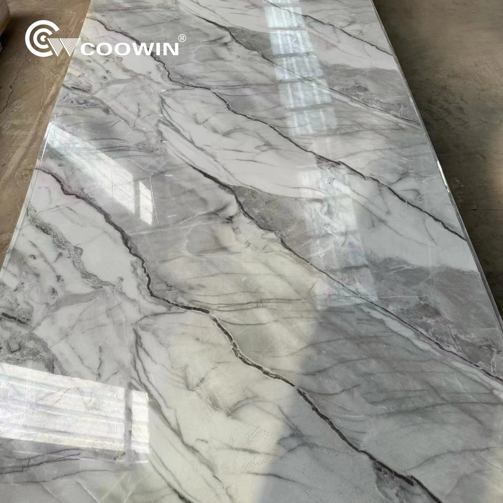 Decorative Board Waterproof Glossy1220*2440 3mm Modern UV Marble Sheets
