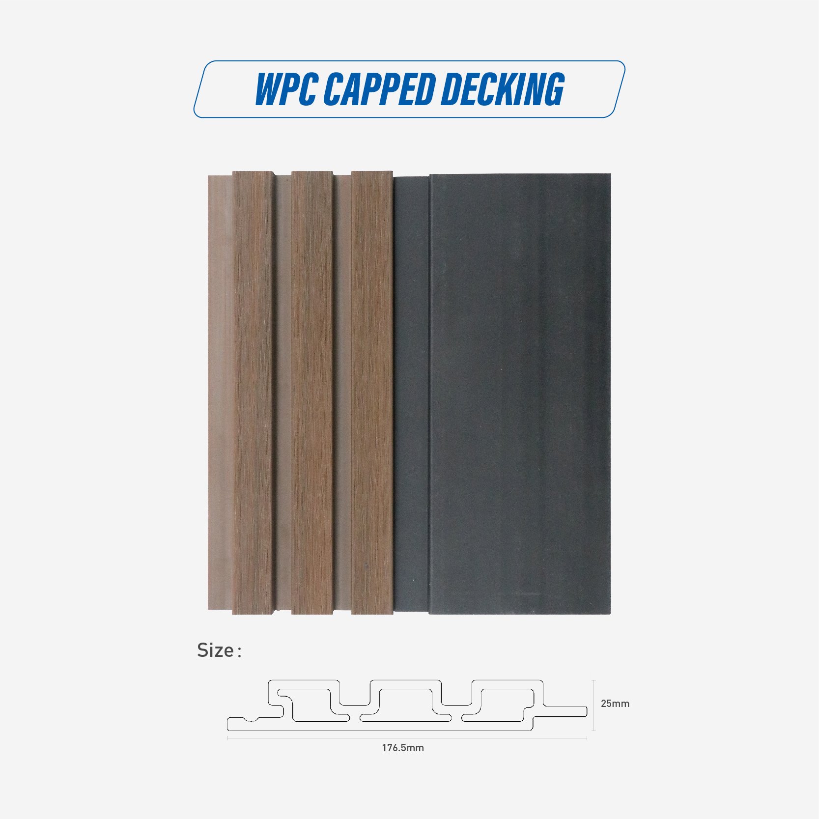 outdoor partition PE bamboo wall board brick cladding fluted decorative exterior wpc wall panel