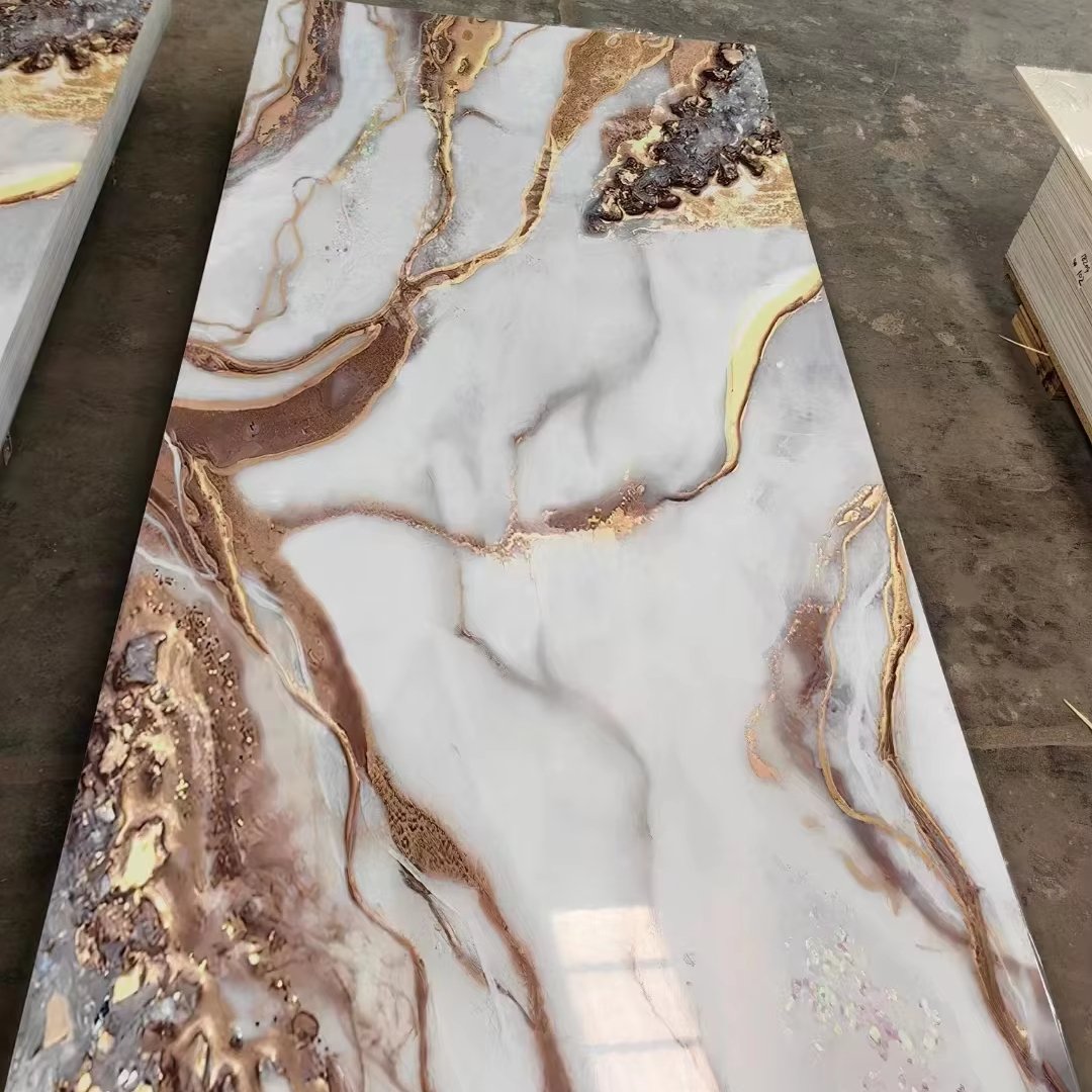 Chinese manufacturer 1220x2440mm 3mm PVC marble sheet UV wall cladding panel sheet