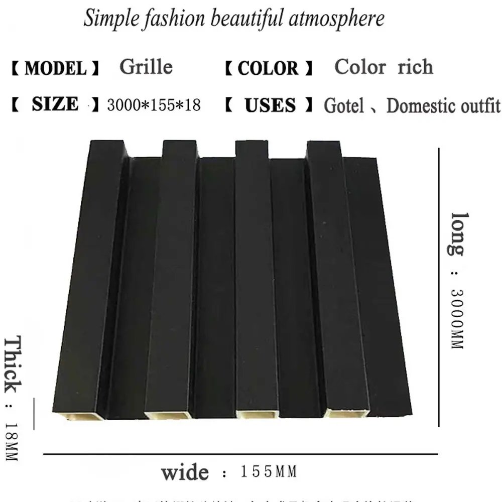 LT Wall Panel Luxury Co-extrusion Easy Install Indoor Decor New Top WPC Fluted Slat 3D Seamless Grooved Acoustic Wall Board