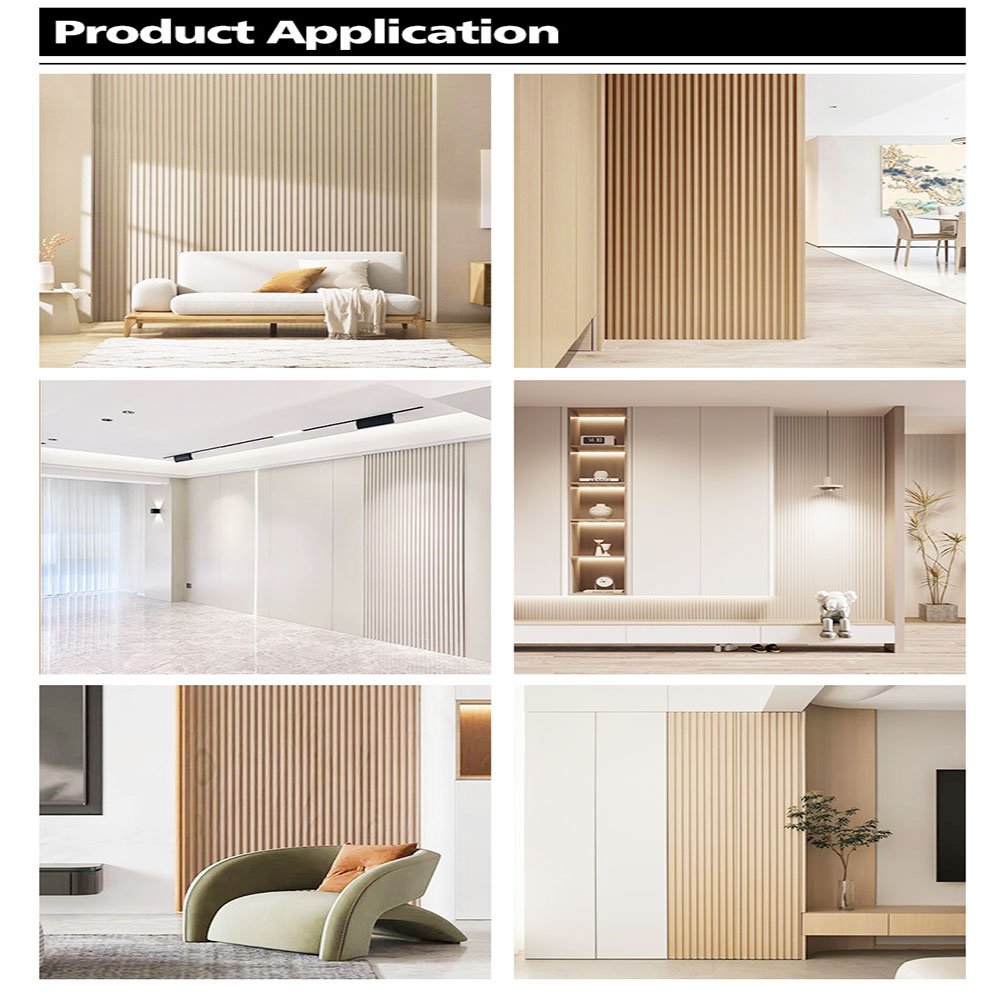 Reasonable Price Low Price 3D Wood Veneer Fluted Cladding Wpc Decor Wall Panel Board For Indoor Tv Background Wall Decoration