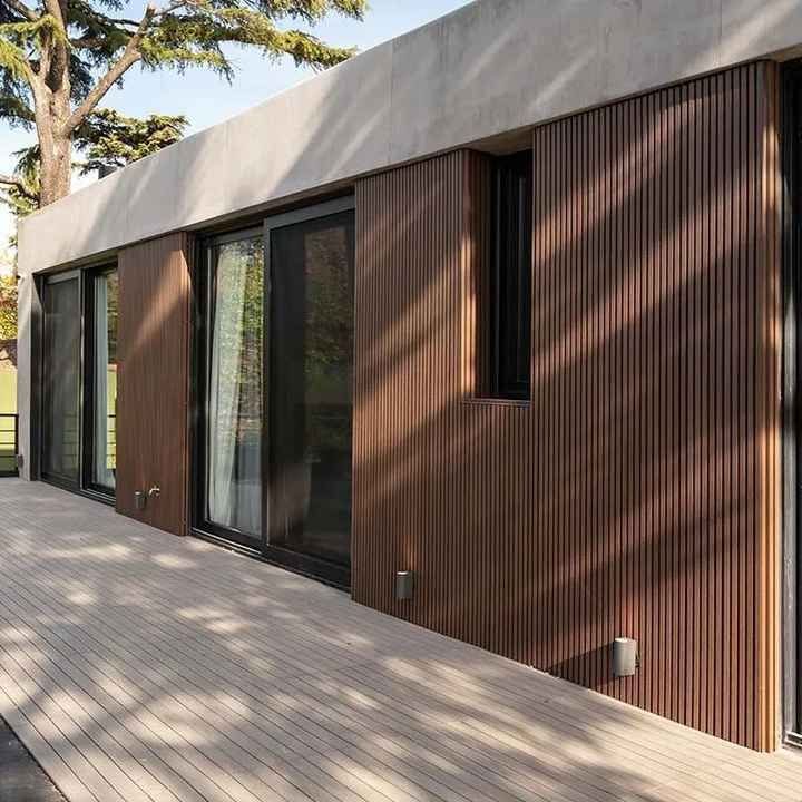 WPC Groove Wall Panels Outdoor WPC Composite, Wall Cladding,Villa Garden WPC Fence Waterproof And Moisture-proof WPC Cladding