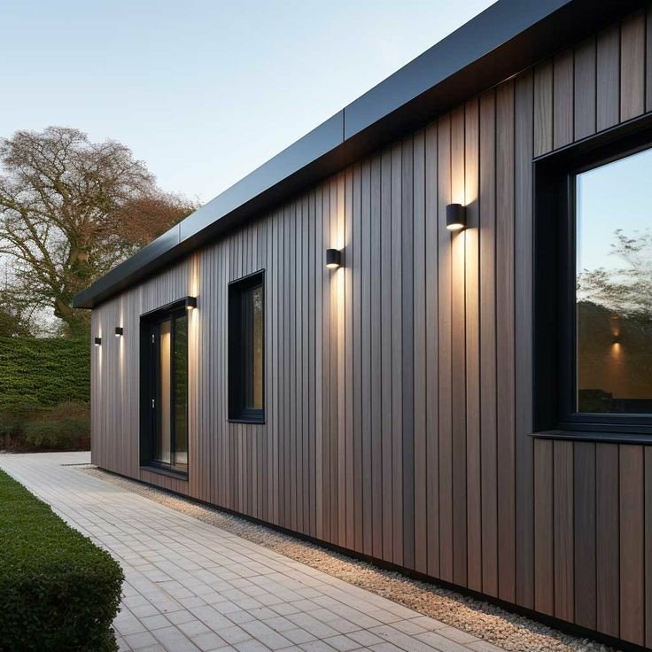 WPC Groove Wall Panels Outdoor WPC Composite, Wall Cladding,Villa Garden WPC Fence Waterproof And Moisture-proof WPC Cladding