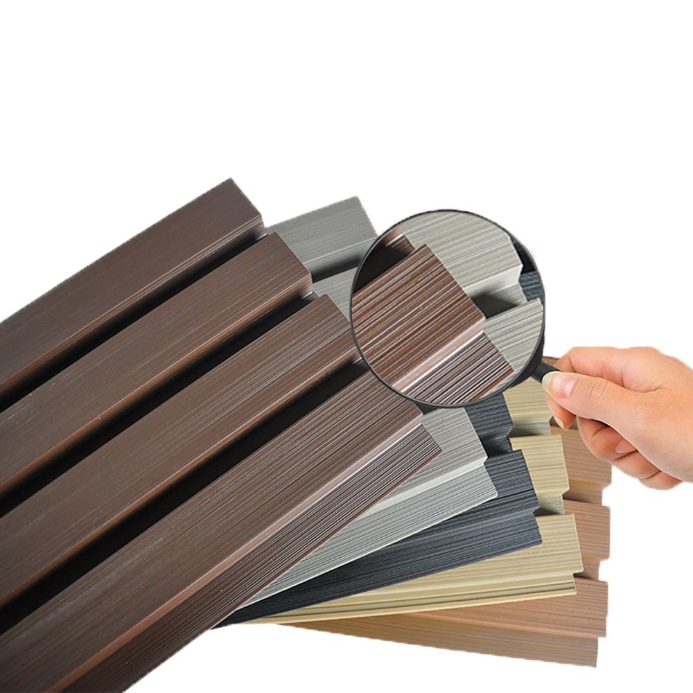 LT Wholesale High Quality Slat Fiber Wood 3d WPC Wall Panel Outdoor Composite Cladding Moisture-proof Hollow Wall boards