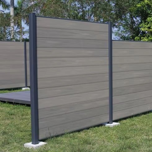 Popular Wood Plastic Composite Garden Fence Panel Post Outdoor Decoration Privacy Slat Wall WPC ASA Fence Board