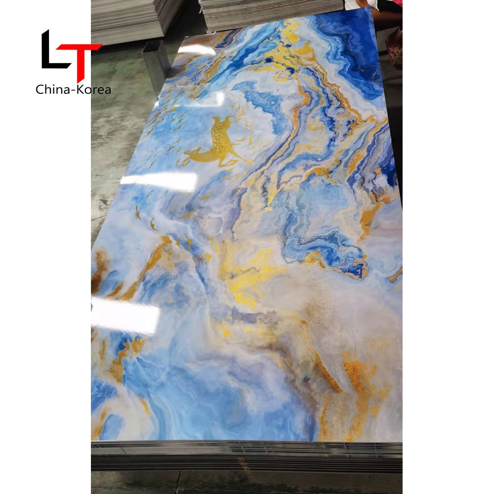 LT Easy To Install Alternative 3D UV Wall Panel High Glossy PVC Plates Wall Decor Wall Board For Bedroom