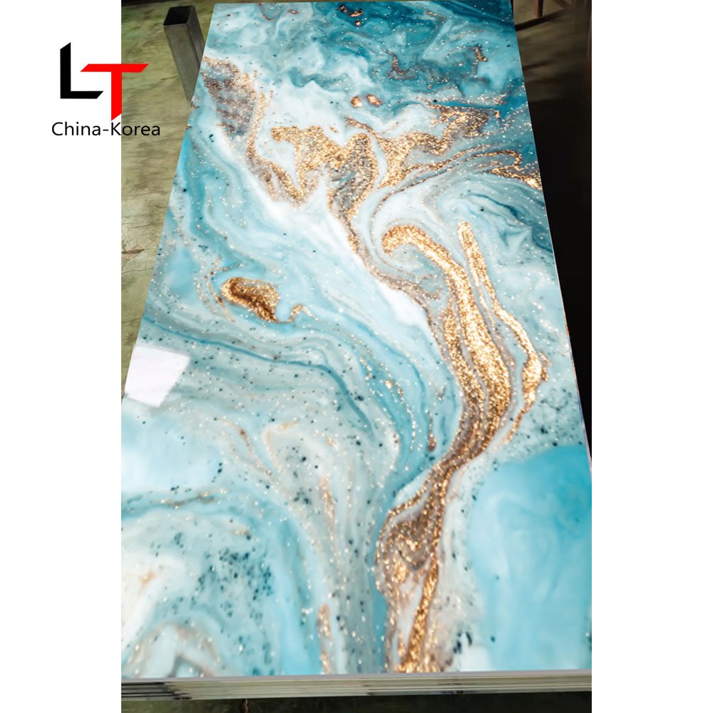 LT Easy To Install Alternative 3D UV Wall Panel High Glossy PVC Plates Wall Decor Wall Board For Bedroom