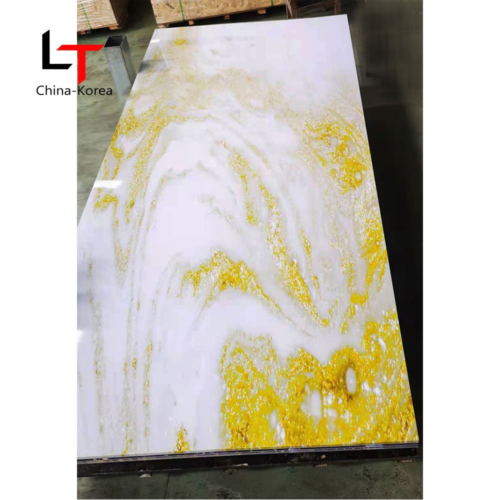 LT Easy To Install Alternative 3D UV Wall Panel High Glossy PVC Plates Wall Decor Wall Board For Bedroom