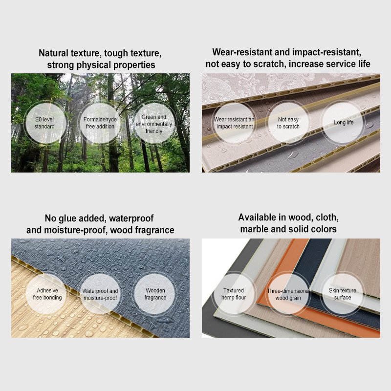 Soundproof Easy to Clean WPC PVC 3D Foam Board Wall Panel Cladding