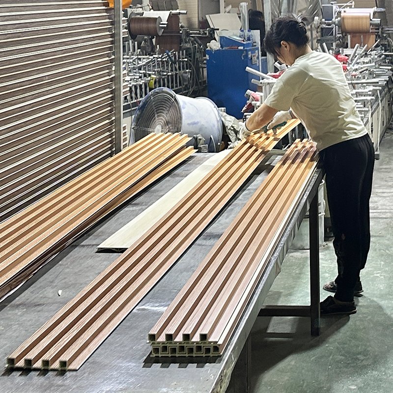 Chinese factory WPC fluted wall panel PVC Board slatted WPC panel for interior decoration wpc wall panel