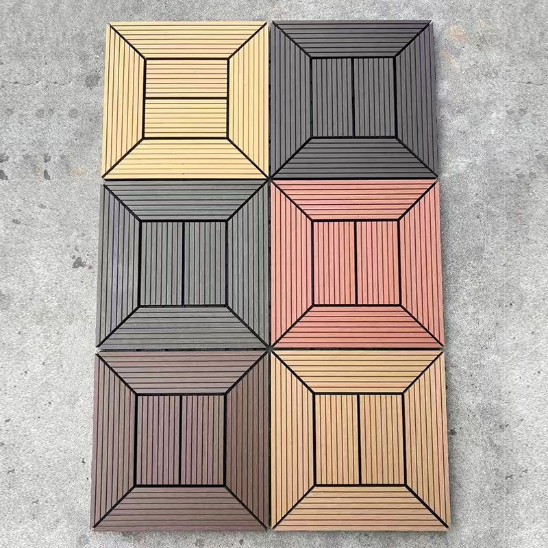 Wholesale popular diy flooring decking boards easy installation anti-slip wpc composite diy interlocking deck tiles