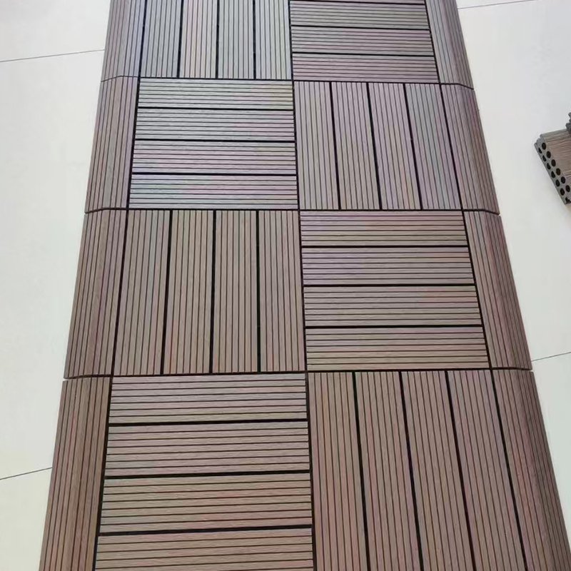 Wholesale popular diy flooring decking boards easy installation anti-slip wpc composite diy interlocking deck tiles