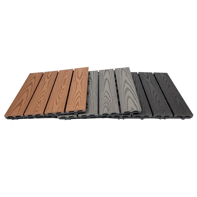 Wholesale popular diy flooring decking boards easy installation anti-slip wpc composite diy interlocking deck tiles