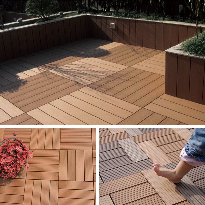 Wholesale popular diy flooring decking boards easy installation anti-slip wpc composite diy interlocking deck tiles