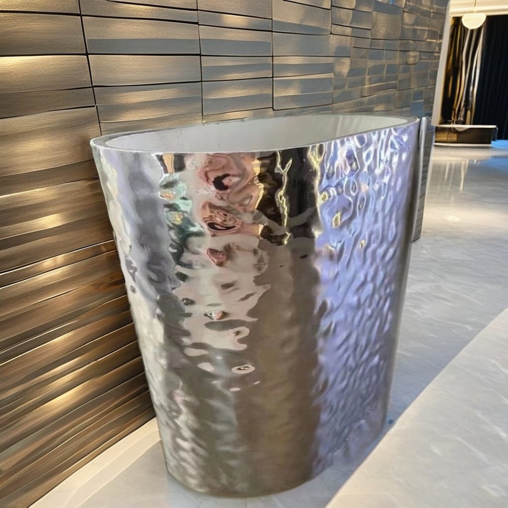 Factory PVC Wall Cladding Modern Carbon Crystal Plate Metal Water Ripple Design for Hotel Applications