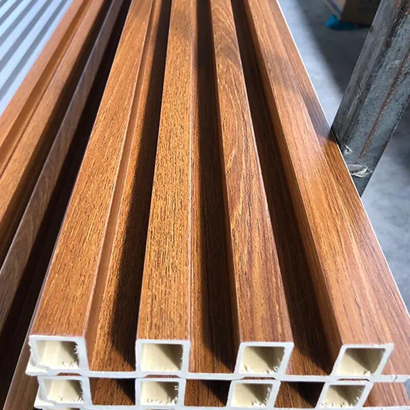 Co-extrusion Wood Plastic Composite Wooden Grain Marble wall boards 8mm 5mm boards PVC WPC Fluted Wall Panels For Decoration