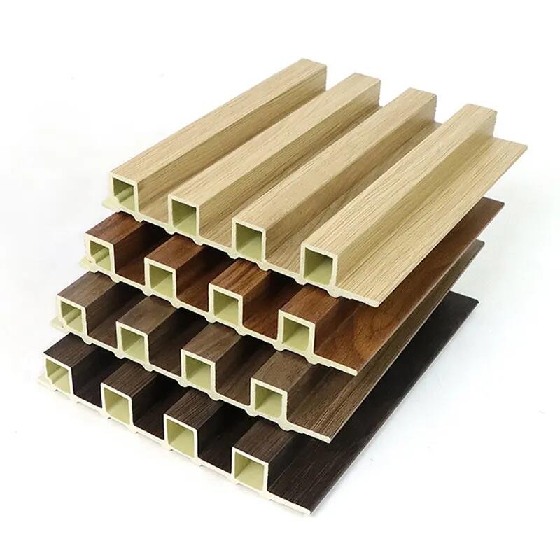 Co-extrusion Wood Plastic Composite Wooden Grain Marble wall boards 8mm 5mm boards PVC WPC Fluted Wall Panels For Decoration