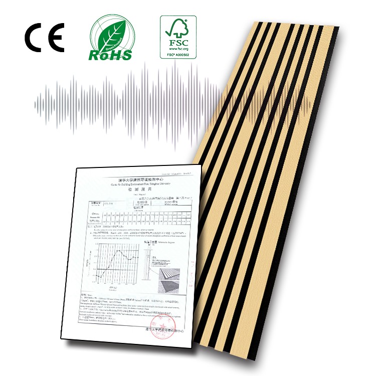 Goodsound Wood Akupanel Soundproof Board Insulation PET Home Decor Sound Absorption Mdf Acoustic Wall Panels for Living Room