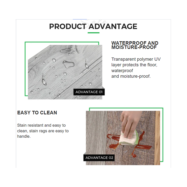 High Quality Waterproof Non-Toxic Vinyl Base Board Self Adhesive Plastic Floor Covering Decoration Tile Stickers Lvt Floor