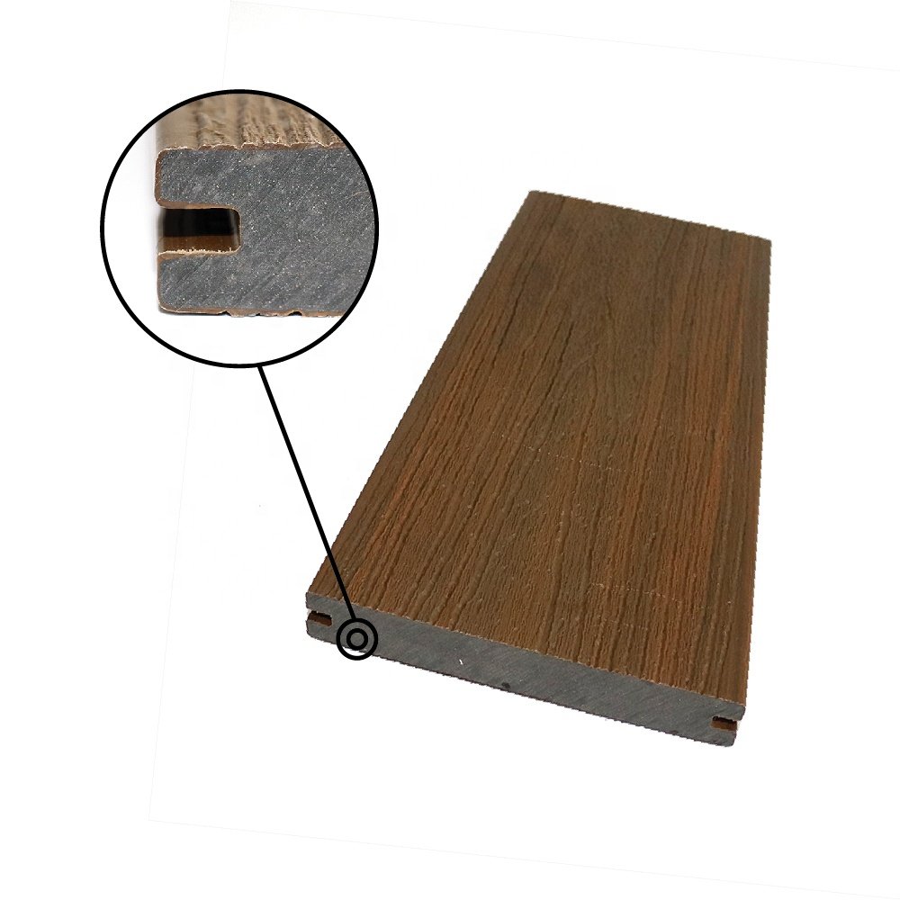 WPC M type half Solid boards co-extrusion waterproof composite wood decking stair steps tread wpc outdoor floor exterior terrace