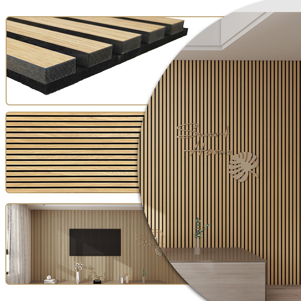 KASARO Decorative Wall boards Wood Soundproof Wall Slat Wood Felt Acoustic Panel For SuperMarket Decoration