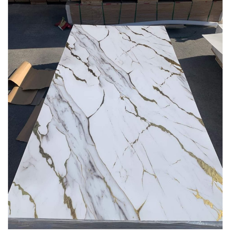 Tiptop factory flexible High glossy Waterproof Pvc Marble Sheet Marble Alternative Panel 2.5 3mm Pvc Uv Sheet pvc marble sheet
