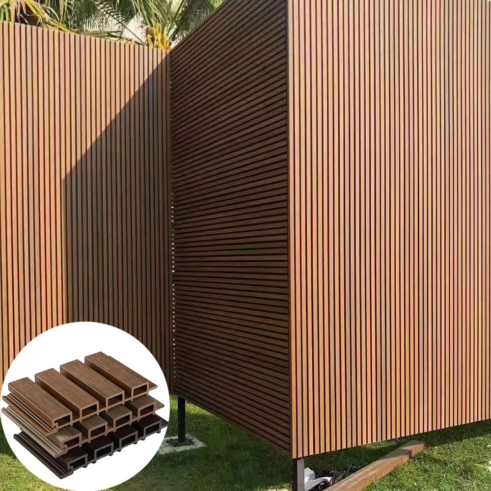 Outdoor Wpc Wood Siding Cladding Panels Co-extrusion Wpc Capped Wall Panels Wood Composite Wpc Fluted Panel Wood Siding Cladding