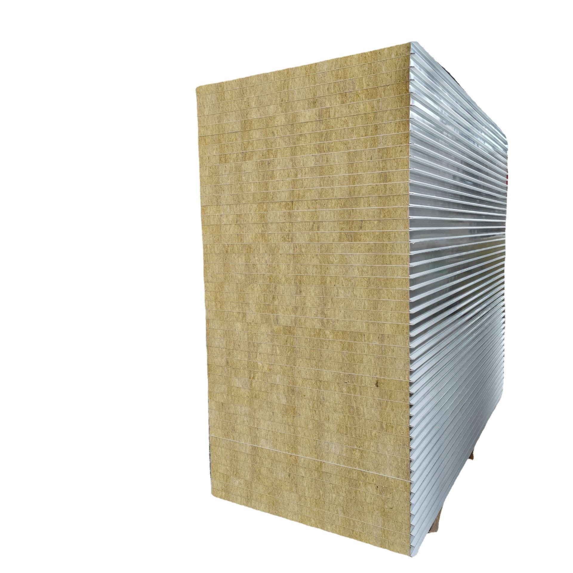 Rock Wool Sandwich Board Clean Workshop Steel Partition Wall Fireproofing Materials Basalt Construction for Building Application