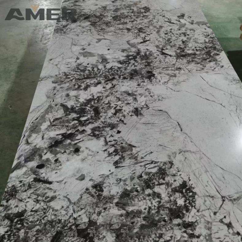 Rongke OEM Pvc Marble Alternative Uv Board Personalized Moisture Proof Rotproof Wall Stickers Home Decoration For Living Room