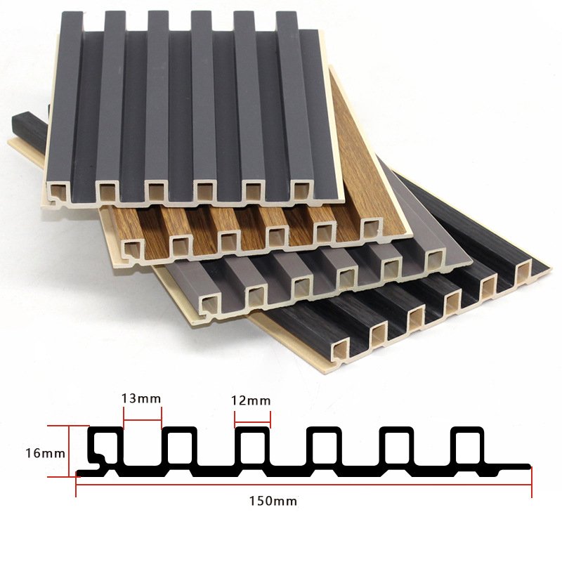 Factory Direct Sale Bamboo Fiber WPC Grille Wall Board Groove Wall Board Decorative Board