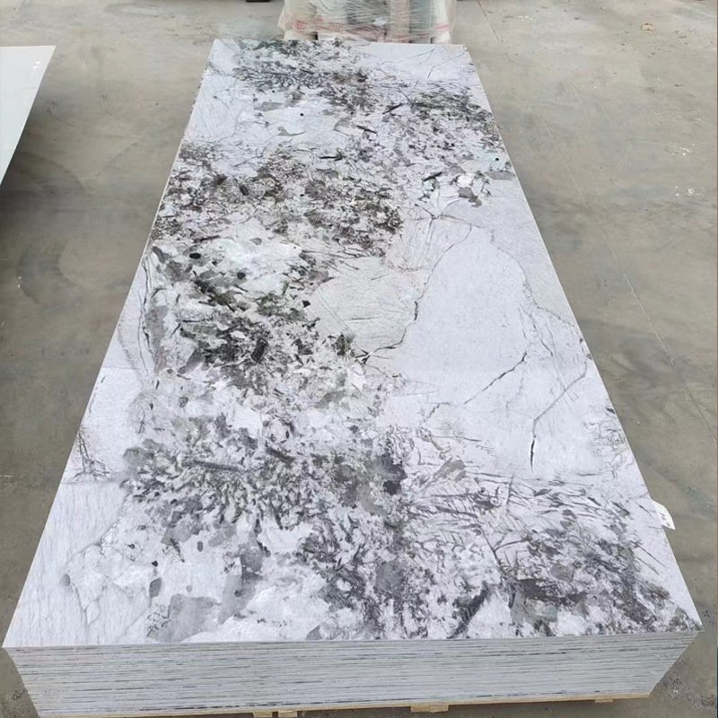 4*8 Feet Gilded Fireproof Waterproof 3D UV Wal PVC Marble Boards Sticker UV Kitchen Panel