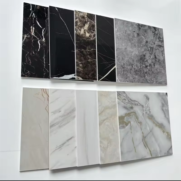 High Quality New Decorative Marble Alternative PVC UV Marble Sheet 1220*2440 Coating Wall Panel marble pvc board