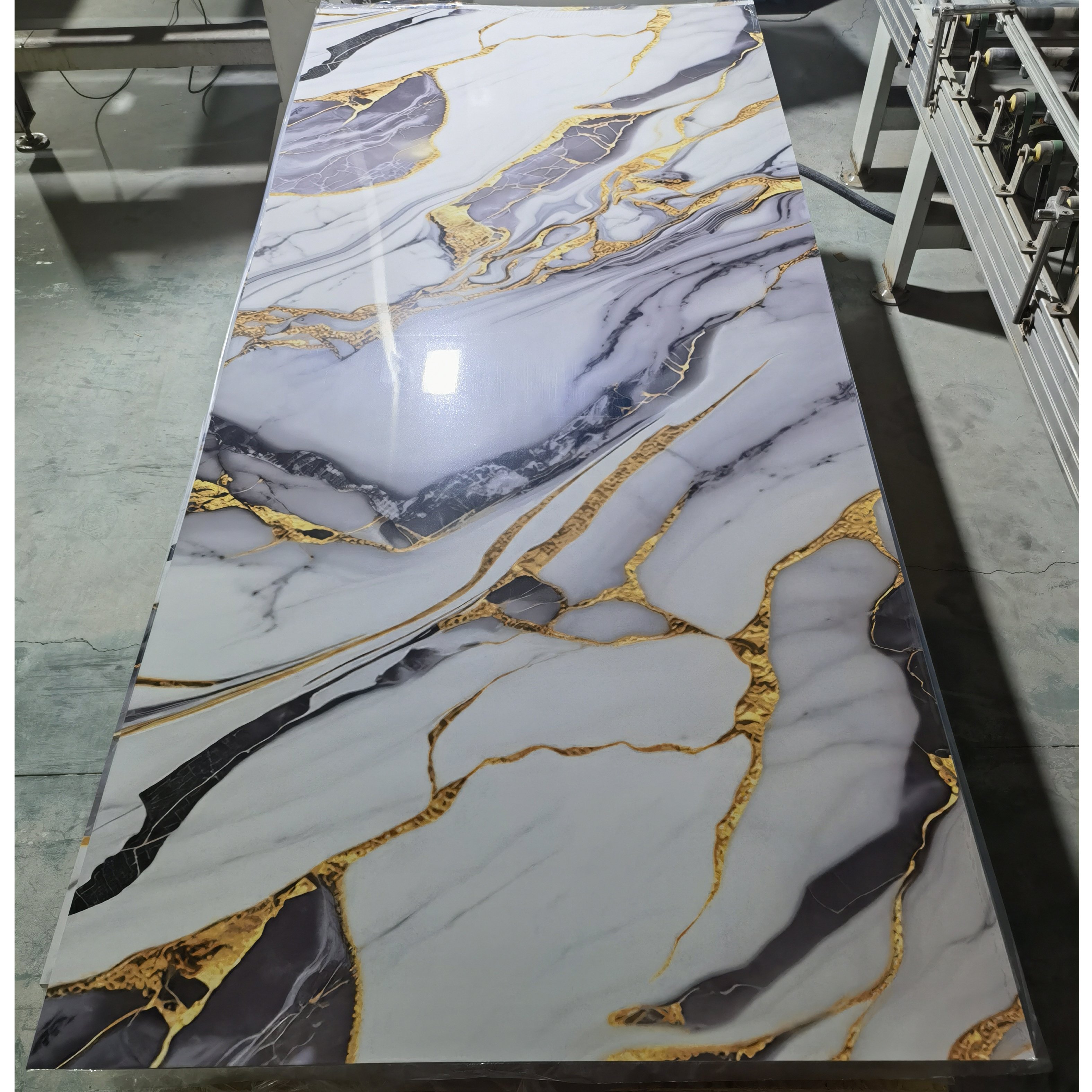 luxury design UV coated pvc wall panel marble paneling sheet TV wall Decoration plastic flexible wall board