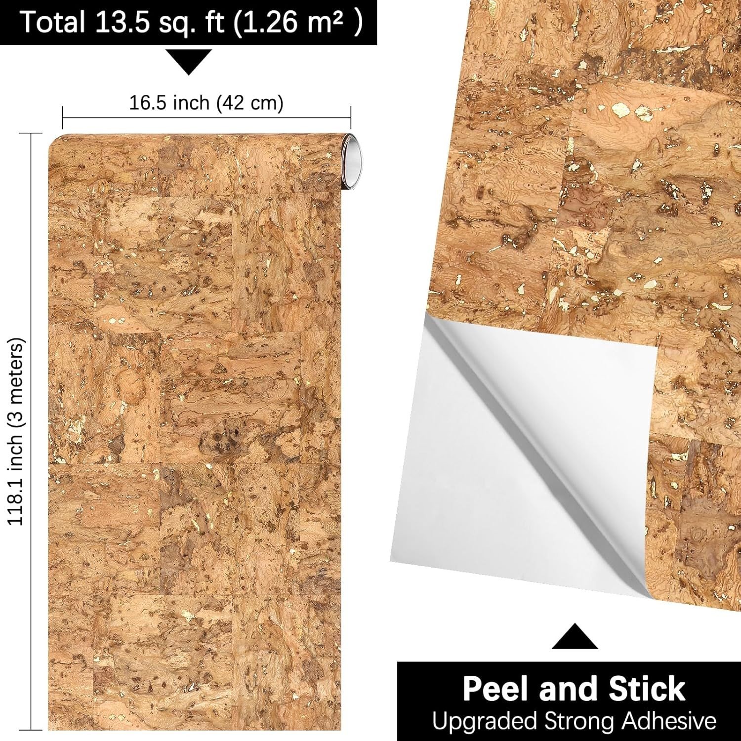 Waterproof Natural 100% Real Cork Unique Removable Texture And 3d Sense Home Decoration Cork Wallpaper