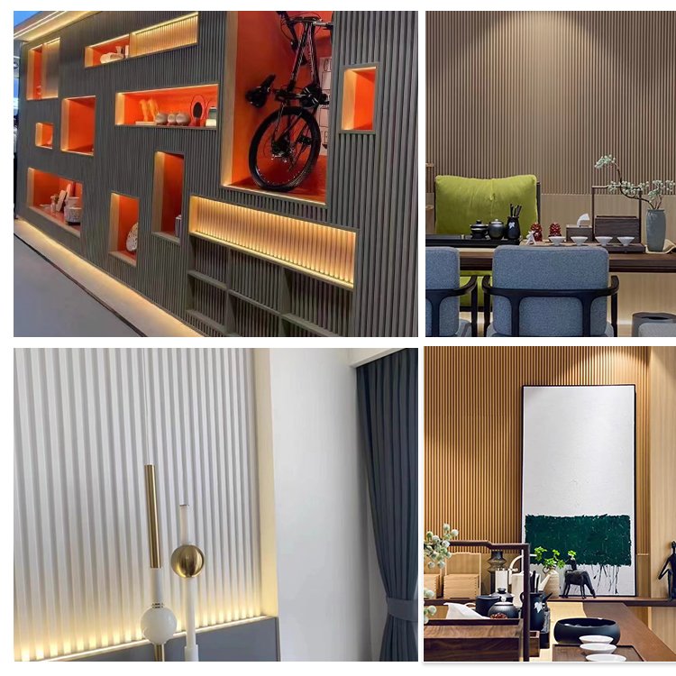 Manufacturer's direct supply of solid wood grating bamboo wood fiber background wall small Great Wall board ecological wood