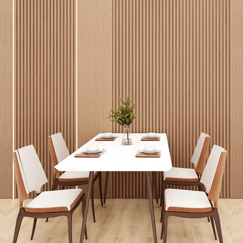 Fluted Solid Wood Grille board Indoor Wood Wall Cladding interior wall decoration 3D Wall Panel