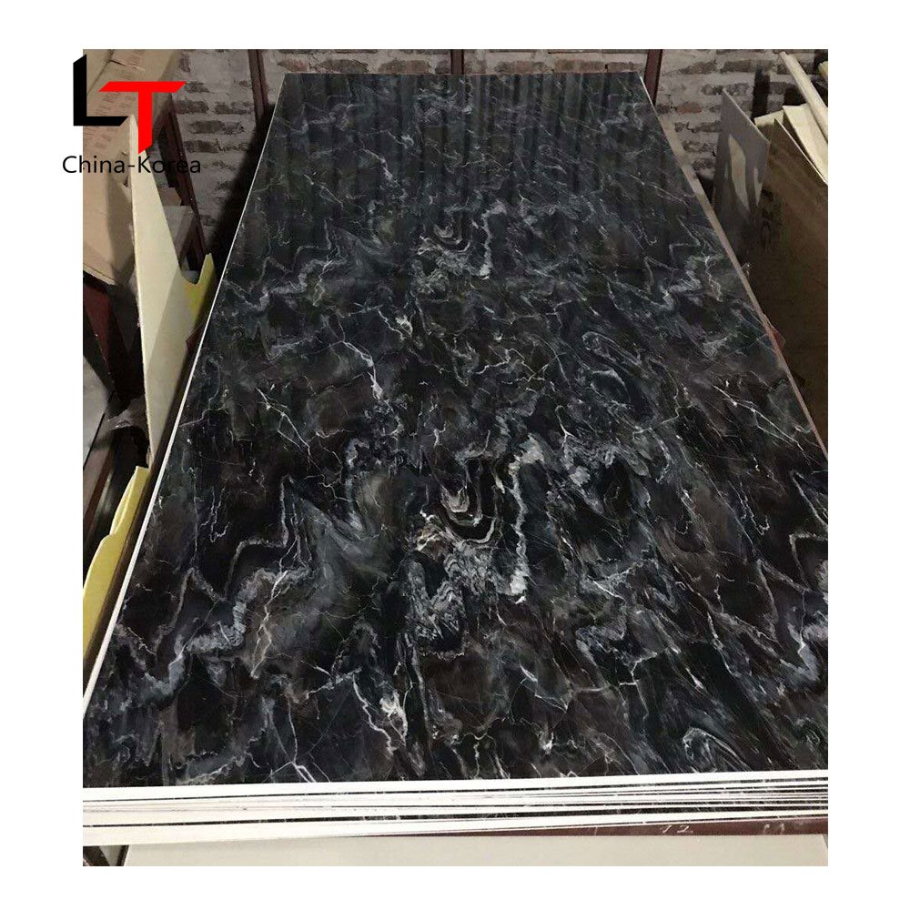 LT High Glossy PVC Decorative Board UV Marble Sheet Factory Serving UV Panel flexible coating plates modern PVC wall panel
