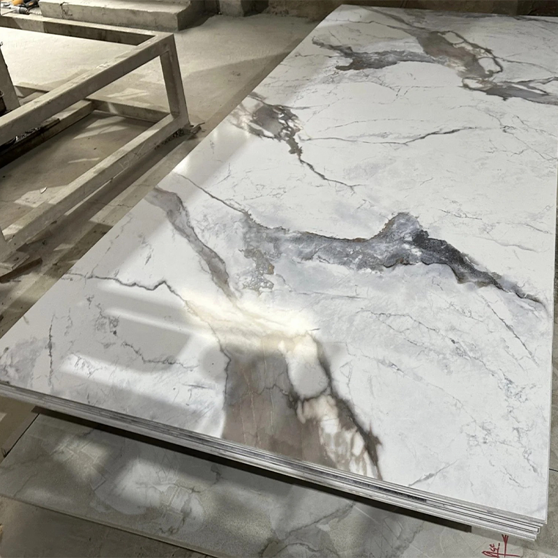 Good Selling UV Marble PVC Wall Panels Waterproof Sheet PVC Cladding Boards for TV Board Hotels and Halls with 1-Year Warranty