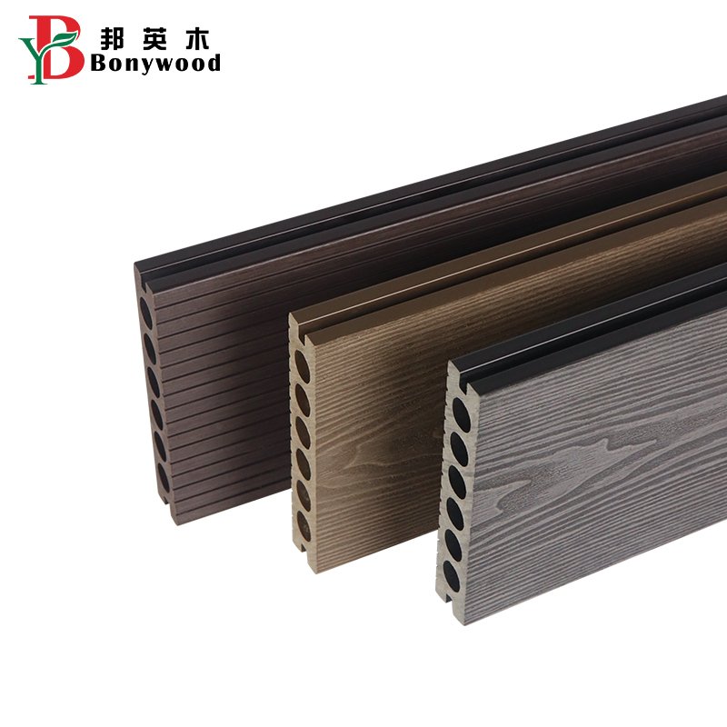 China wpc composite flooring deck outdoor wpc deck anti-scratch 3d embossed decking board